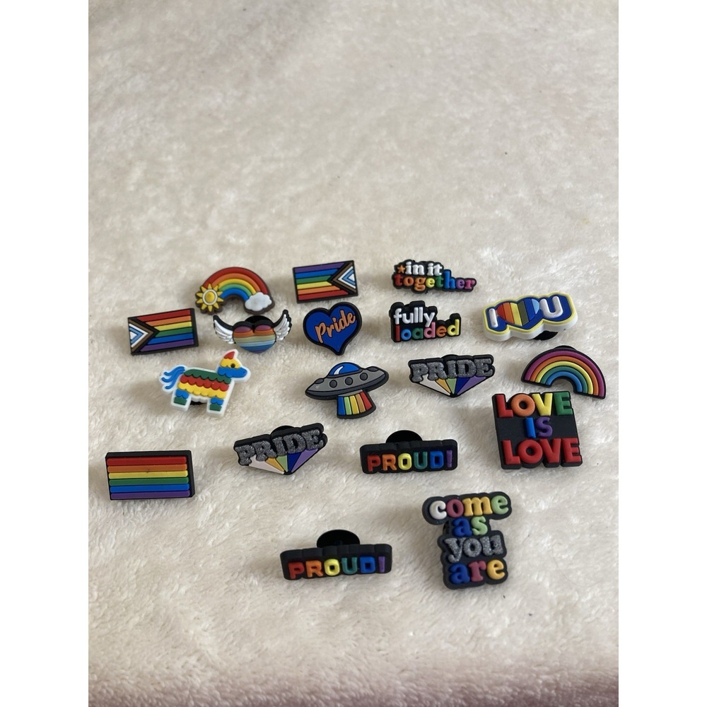 Lot Of 18 *NEW* Croc Shoe Charms Pride Rainbows LGBTQ+